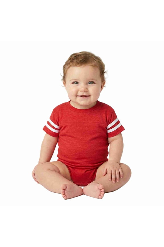 Infant Football Fine Jersey Bodysuit Vintage Red/White Size NB