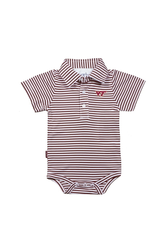 Infant Garb Maroon/White Virginia Tech Hokies Carson Polo Bodysuit