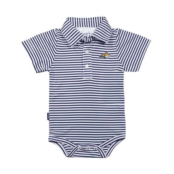 Infant Garb Navy/White Montana State Bobcats Carson Polo Bodysuit