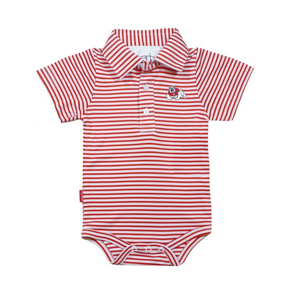Infant Garb Red/White Fresno State Bulldogs Carson Polo Bodysuit
