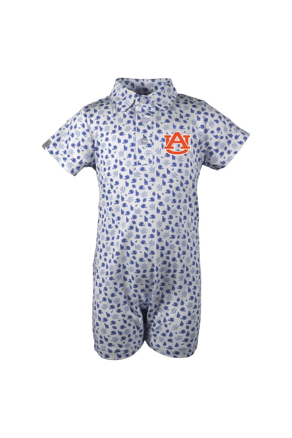 Infant Garb White Auburn Tigers Earnest-Polo Romper