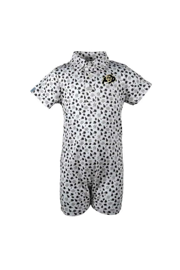 Infant Garb White Colorado Buffaloes Earnest-Polo Romper