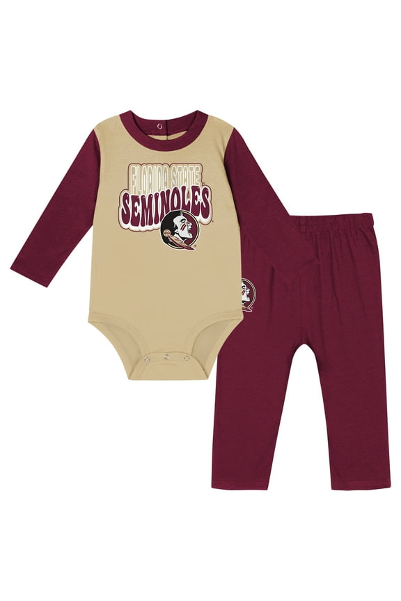 Infant Garnet Florida State Seminoles Double Up Long Sleeve Bodysuit & Pant Set
