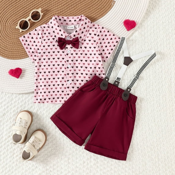 Gentleman Wedding Outfits Button Down Shirt Suspenders Pants First Birthday Boy Outfit Toddler Outfit 6-12 Months