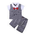 thumbnail image 1 of Gentleman Wedding Outfits Button Down Shirt Vest Pants Birthday Outfit Baby Boy Outfit 6-12 Months, 1 of 2