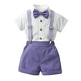 thumbnail image 1 of Gentleman Wedding Outfits Collared Dress Shirt Suspender Pants Baby Boys' Christening Clothing Baby Boy Clothes 6-9 Months, 1 of 3