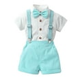 thumbnail image 1 of Gentleman Wedding Outfits Formal Dress Shirt Suspender Pants Boy First Birthday Outfit Toddler Boy Dress Clothes 6-9 Months, 1 of 3