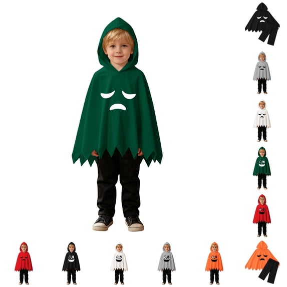 Infant Ghost Costume Girl Boy 2 Piece Soft Cloak Hooded Black Pants Baby Halloween Costume