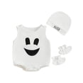thumbnail image 1 of Infant Ghost Romper Bodysuit Halloween Costume Set With Hat And Shoes 0 18M, 1 of 9