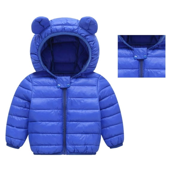 Infant Girl Coat Lightweight Water-Resistant Bear with Hood Puffer Jacket Kids Clothes for Girls 6-12 Months