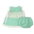 thumbnail image 1 of Infant, Girl Dress and Bloomers Set, Flutter Sleeves Mint Colored Dress, 1 of 4