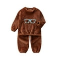 thumbnail image 1 of Infant Girl Flannel Pajama Set Winter Warm Cartoon Sleepwear Outfits Cute Unisex Homewear, 1 of 3