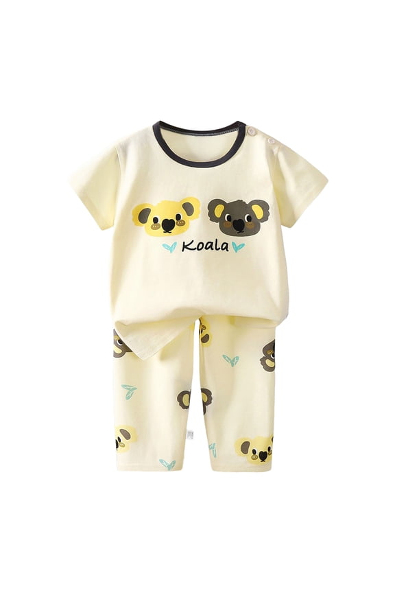 Infant Girl Outfits Baby Boy Shorts Set Toddler Summer Clothes with Dinosaur Cotton Tops + Shorts Outfits Clothing 6 Months-4 Year Light Purple,5-6 Years