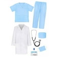 thumbnail image 1 of Girl Outfits Kids Role Play Performance Doctors Jacket Children Long Sleeve White Lab Coat Baby Outfits Blue 9 Years-10 Years, 1 of 3