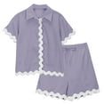 thumbnail image 1 of Girl Outfits Kids Toddler Girls Summer Short Sleeve Shirt Shorts 2 Piece Casual Suit Pajama Set Baby Girl Outfits Purple 4 Years-5 Years, 1 of 4