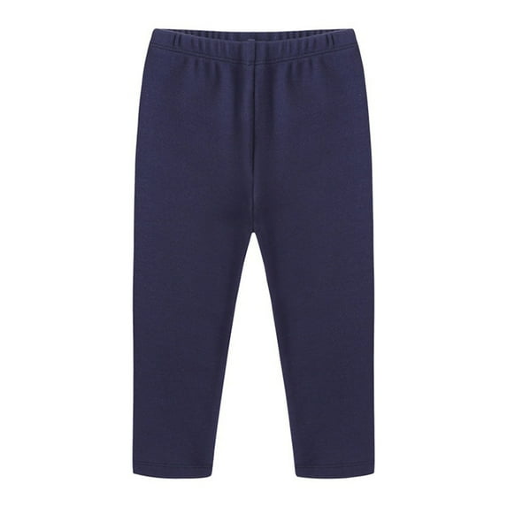 Infant Girl Pants Toddler Baby Girls Candy Color Solid Color Leggings Casual Kids Tight Pants New Full Length Pants Navy 100