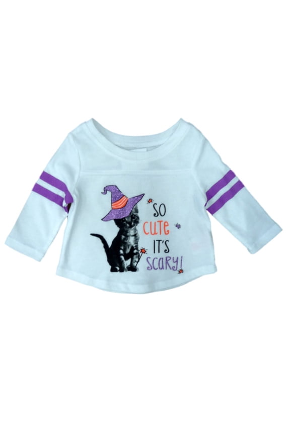 Infant Girl So Cute Its Scary Halloween T-Shirt Kitty Cat Tee 6m