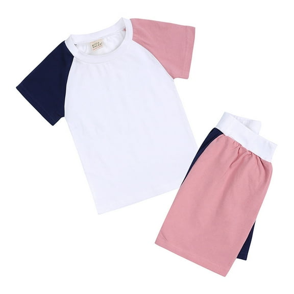 Infant Girl Summer Clothes Solid Short Sleeve T-Shirt Tops and Shorts Girl 2 Piece Outfits Girls Outfits Size 3-6 Months Cute Girl Clothing