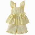 thumbnail image 1 of Infant Girls 0-1T Summer Outfit Set 2PC Lightweight Tank Top + Shorts Gibobby,6-12 Months,Yellow, 1 of 9