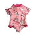 thumbnail image 1 of Infant Girls 1pc Pink Unicorn Balloon & Rainbow Rash Guard Swim Suit 12m, 1 of 2