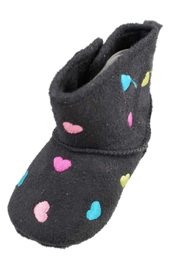 Infant Girls Black Hearts Blue Pink Yellow Boots Booties Baby Shoes 1 (3-6M)