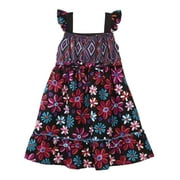 Infant Girls Black & Pink Floral Dress Cotton Sundress 24 Months