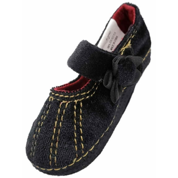 Infant Girls Black Slip On Soft Mary Janes Flats Baby Kids Dress Shoes 2