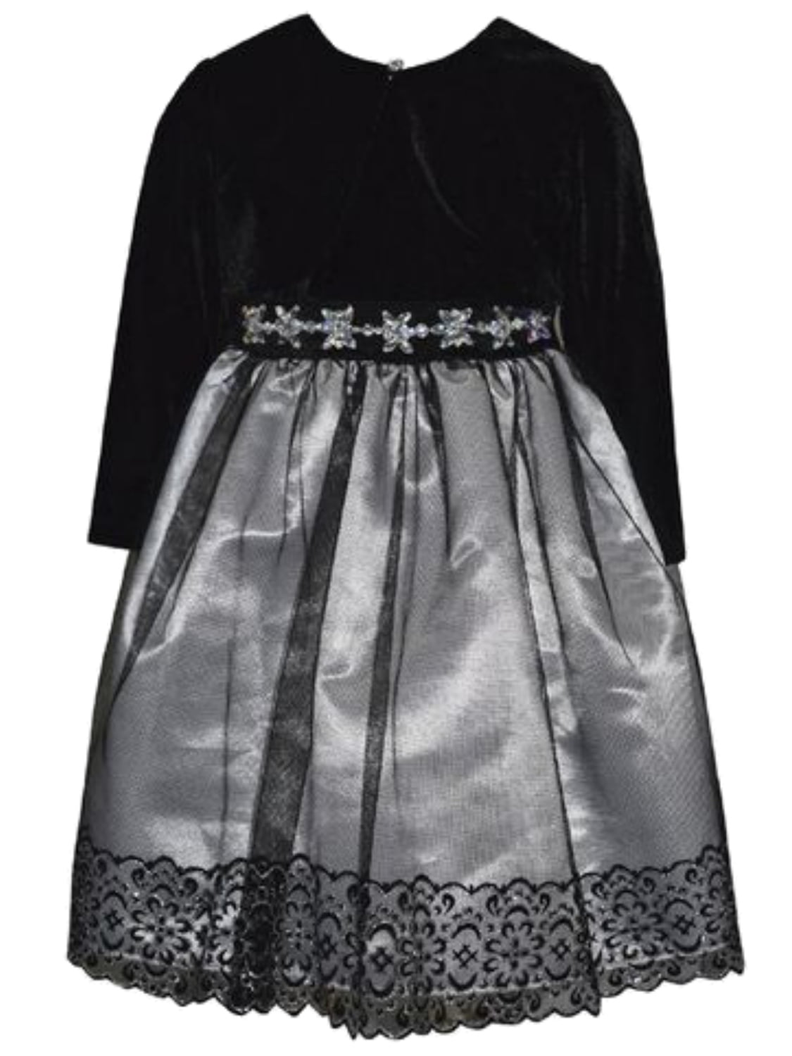 Infant Girls Black & White Velvet & Satin Holiday Party Dress & Capelet  6-9m - Walmart.com