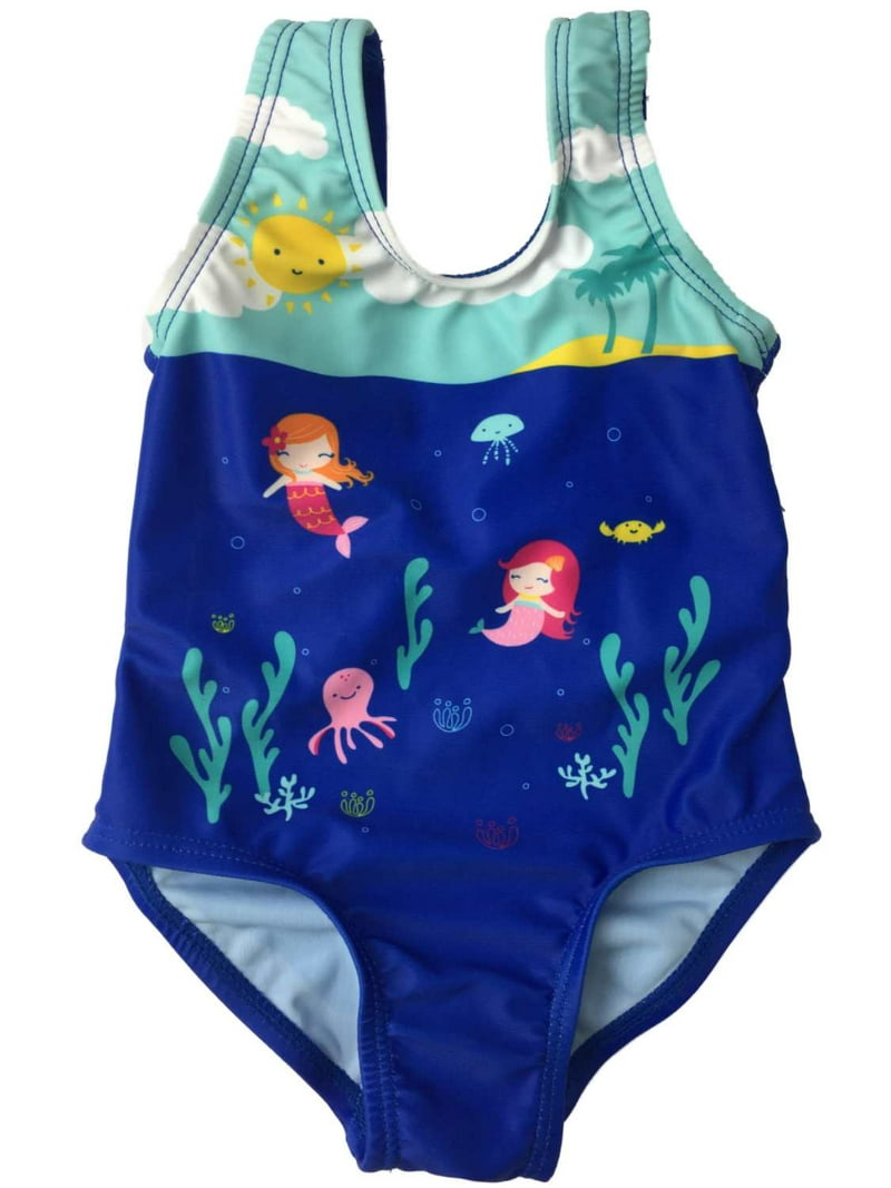 Bloody Mary Baby Mermaid B 60センチ Infant Girls Blue & Pink Mermaid Octopus Beach Scene 1 Piece