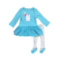 thumbnail image 1 of Infant Girls Blue Polar Bear Tutu White Faux Shoe Legging Outfit 12M, 1 of 1