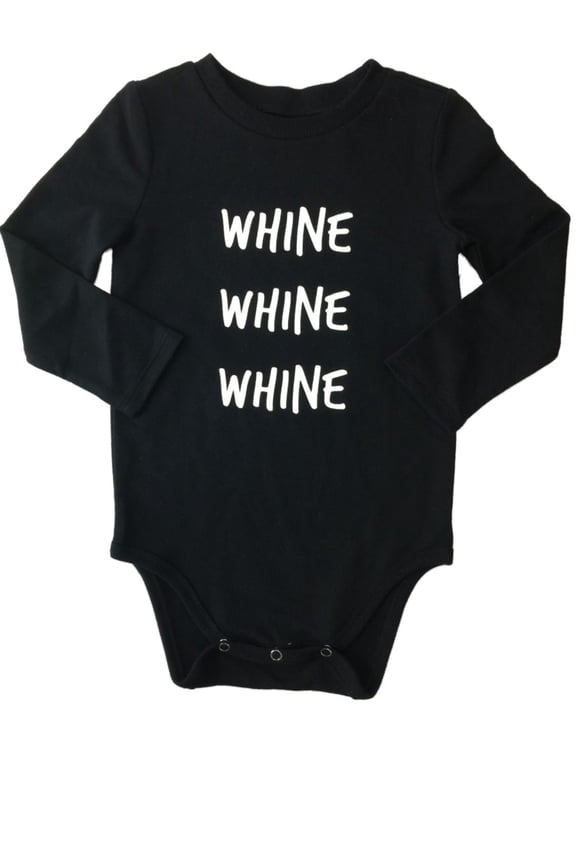 Infant Girls & Boys Black Whine Whine Whine Single Outfit Bodysuit