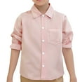 thumbnail image 1 of Girls' Button Down Shirts Boy Pink Button Down Shirt Boys Formal Outfit Boys School Uniform Shirts 6-12 Months, 1 of 5
