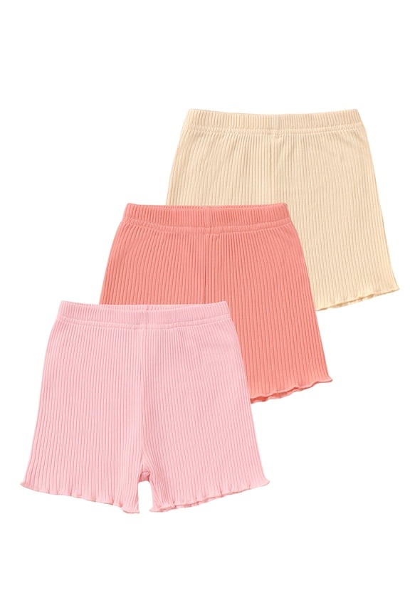 Infant Girls Clothes Baby Shorts 3-Pack Cotton Shorts Toddler Casual Shorts 3 6 9 12 18 24 Months 2T 3T Solid Color Shorts Pink