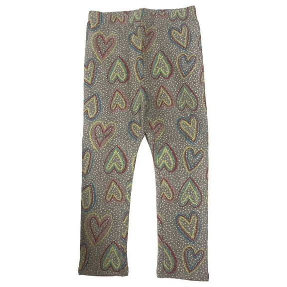 Infant Girls Colorful Gray Rainbow Print Heart Leggings Stretch Pants 24m