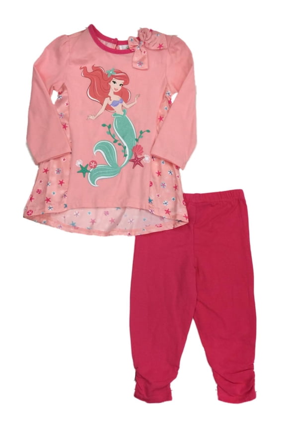 Infant Girls Disney Ariel Sand-dollar Starfish Silky Side Legging Outfit 24m