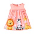 thumbnail image 1 of Infant Girls Dress 9 Months Girls Summer Dress 12 Months Girls Sleeveless Animals Print Dress Sundress Pink, 1 of 6