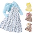 thumbnail image 1 of Infant Girls Dress Floral Long Sleeve Casual Cardigan Morning Sporty Everyday Party Spring for Girls Dress Set, 1 of 5
