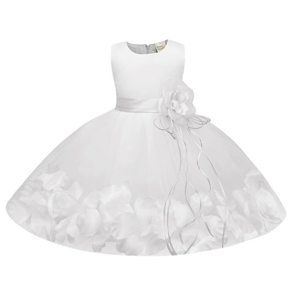 Girls Dress Sleeveless Flower Prints Princess Dress Birthday Party Princess Dress Pageant Gown