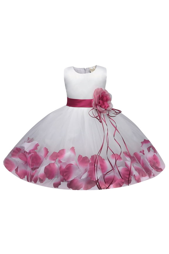 Girls Dresses Sleeveless Flower Prints Princess Custume Show Sweet and Comfortable Girls Clothes