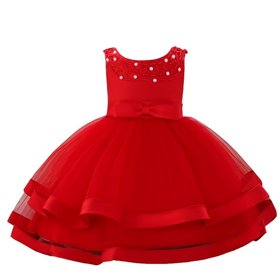 Infant Girls Dresses Flower Wedding Party Pageant Princess Dress Fall Clothes Size 3-6 Months