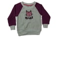 thumbnail image 1 of Infant Girls Glitter Kitty Cat Kangaroo Pouch Pullover Baseball Sweatshirt, 1 of 1