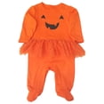 thumbnail image 1 of Infant Girls Halloween Orange Jack-O-Lantern Pumpkin Tulle Bodysuit Creeper 9M, 1 of 4