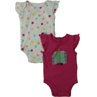 Baby Girl Baby Starters 2-pk. Butterfly & Polka-Dot Bodysuits
