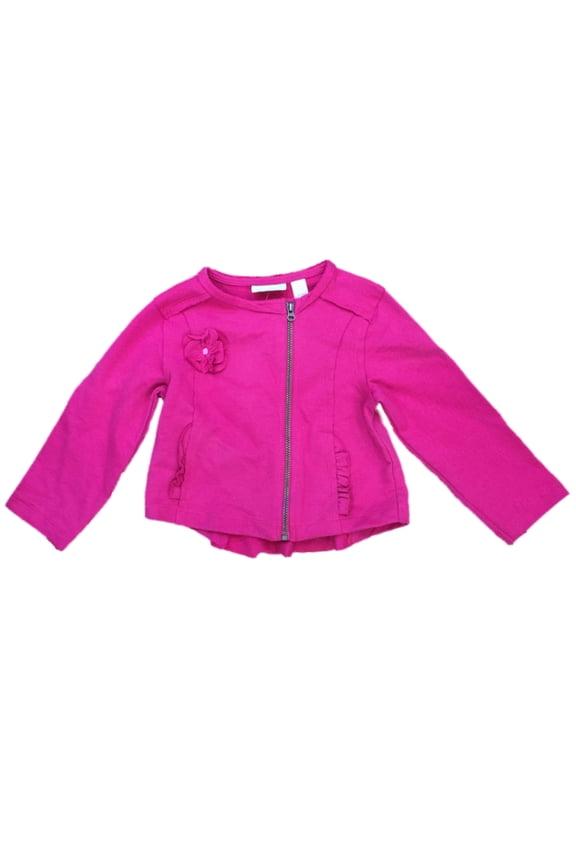 Infant Girls Hot Pink Fuchsia Zip Front Sweatshirt Jacket 18 Months