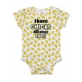 thumbnail image 1 of Infant Girls I Have Chicks All Over Me Yellow White Creeper Easter Bodysuit NB, 1 of 1
