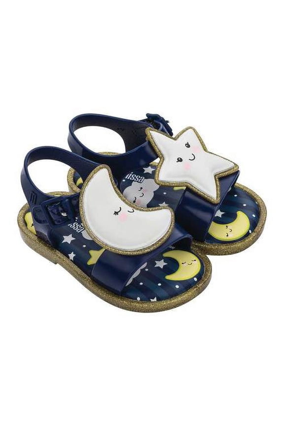 Mini Melissa Mar Sandal Sweet Dreams BB (Toddler/Little Kid) Blue/Gold
