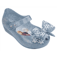 thumbnail image 1 of Mini Melissa Ultragirl Frozen Bow Flats Baby Girls Shoes Size 5, Color: Silver Glitter, 1 of 4