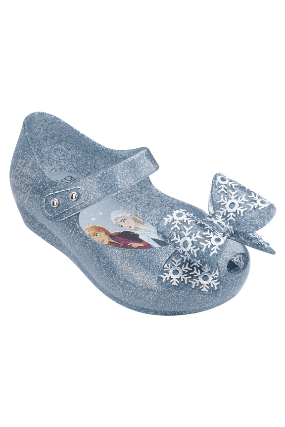 Ultragirl Frozen Bow Flats Baby Girls Shoes Size 5, Color: Silver Glitter
