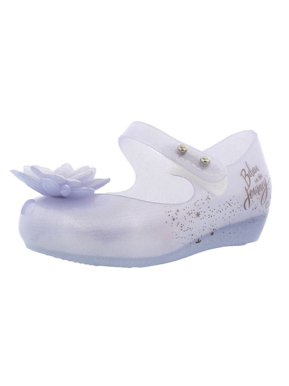 Melissa Kids Mini Ultragirl Frozen Mary Jane, Pearl White Glitter, Size 6 Toddler