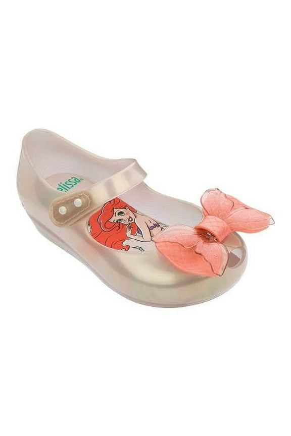 Mini Melissa Ultragirl + Little Mermaid (Toddler/Little Kid) Beige/Pink
